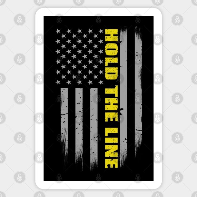 Hold The Line 911 Dispatcher Flag Sticker by bluelinemotivation